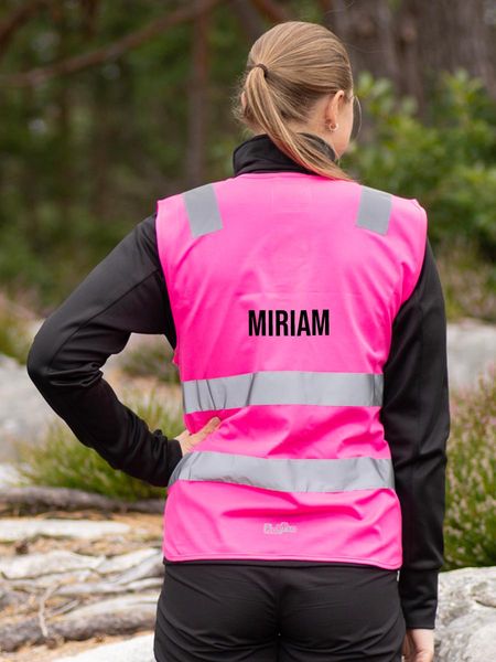 Hovedbilde Hoppin Refleksvest Rosa Voksen - Navnetrykk