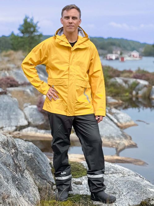 Hovedbilde Regntøy Gul og Svart Herre - Pakketilbud