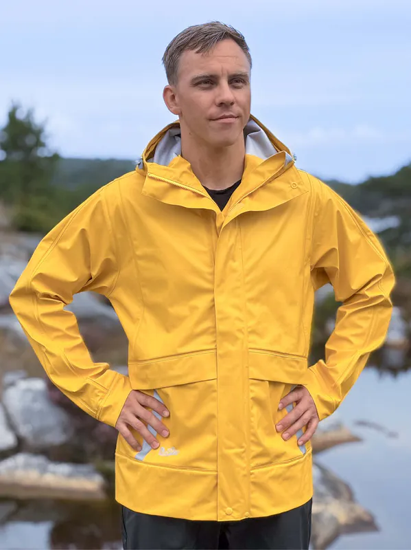 Robust PU regnjakke Gul Herre