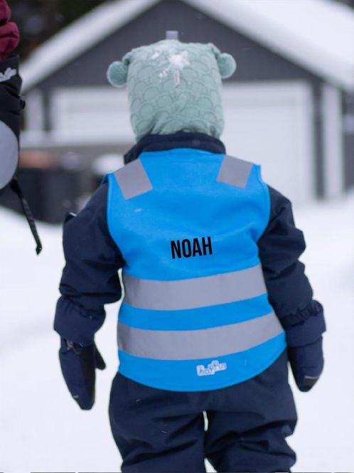 Hovedbilde Refleksvest Magnetlukking m/trykk - Barn blå