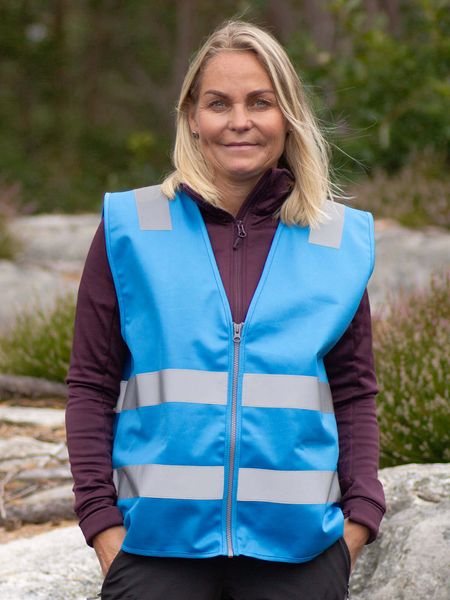 Hovedbilde Hoppin Refleksvest Blå Neon - Voksen 
