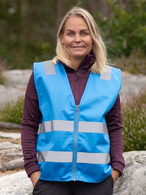 Hovedbilde Refleksvest Glidelås - Voksen blå