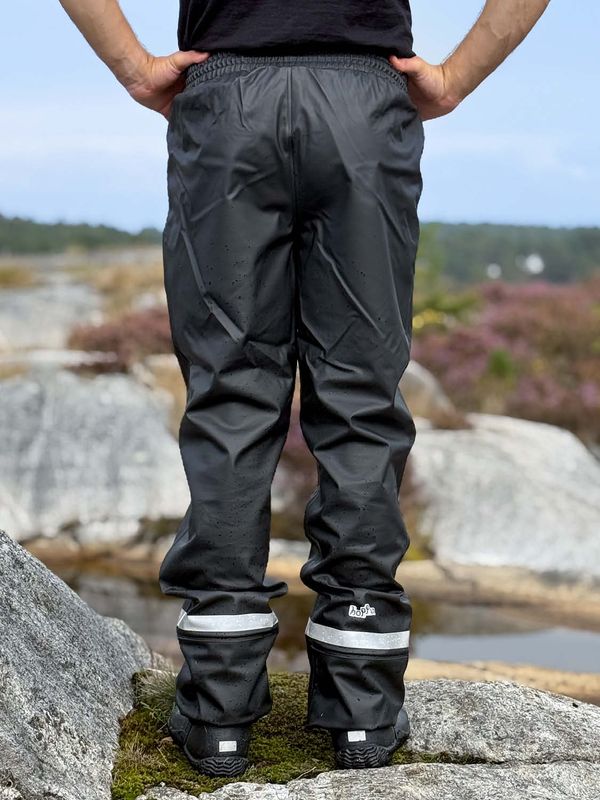 Robust PU Regnbukse Svart Herre