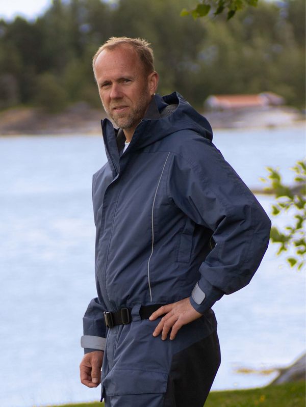 Linne Allværsdress Skyggeblå/grå - Kjeledress til Herre