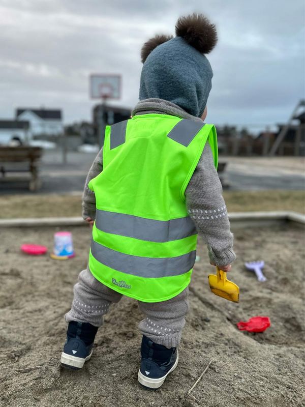 Refleksvest Glidelås - Barn grønn