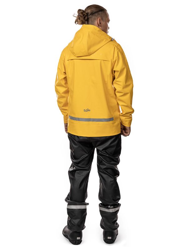 Robust PU regnjakke Gul Herre