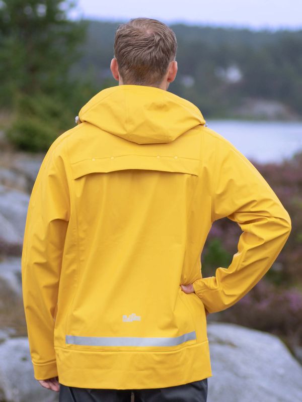 Robust PU regnjakke Gul Herre